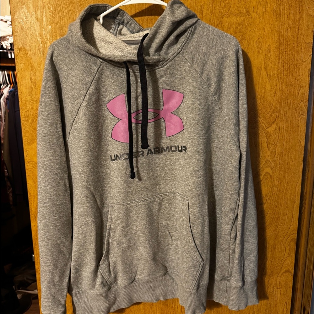 Under Armour Gray and Pink Sweater with Bold Logo